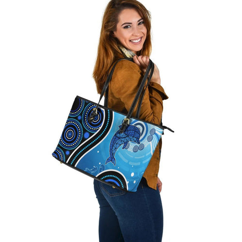 aboriginal-leather-tote-bag-dolphin-and-aboriginal-dot-patterns
