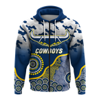 Cowboys Rugby ANZAC Day Camouflage Indigenous Art Hoodie - LT12