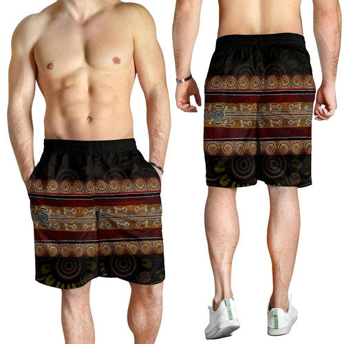 men-short-aboriginal-dot-panting-art-horizontal-lines