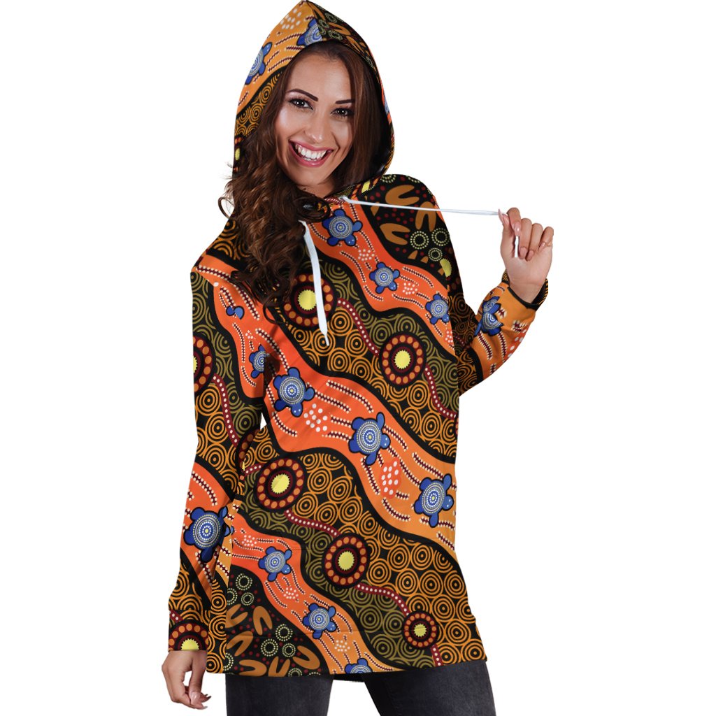 hoodie-dress-aboriginal-dot-unique-style-turtle