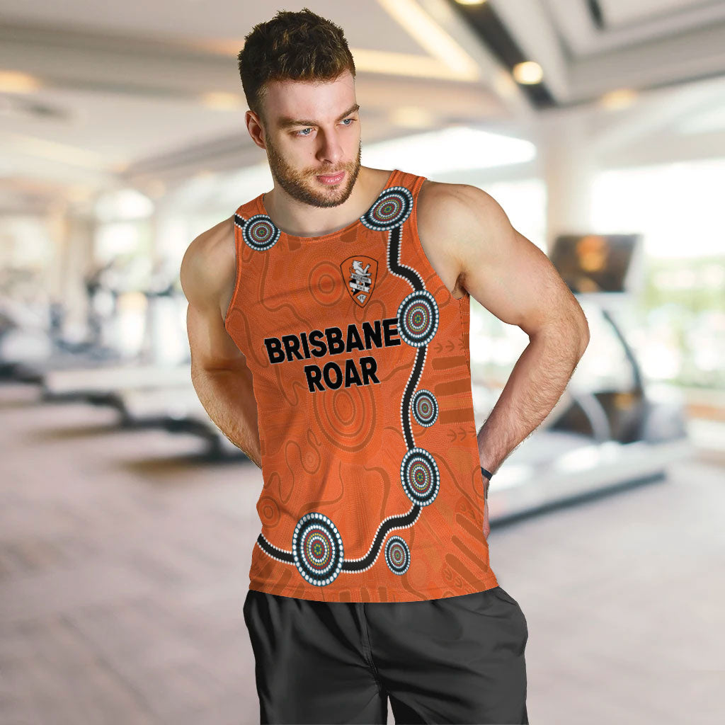 custom-personalised-brisbane-roar-men-tank-top-indigenous-dot-painting-art