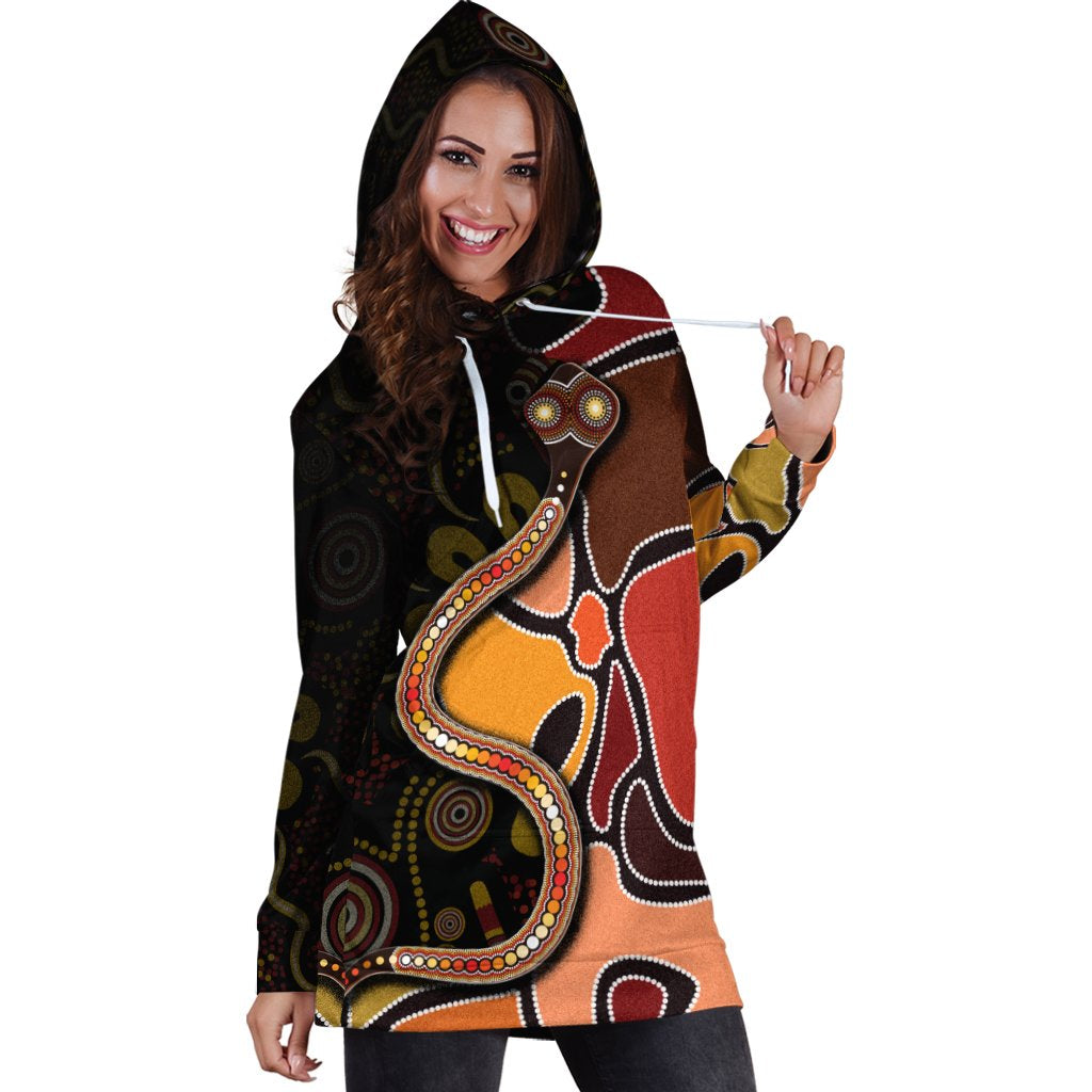 hoodie-dress-aboriginal-snake-with-dot-painting