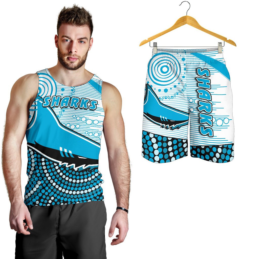 combo-men-tank-top-and-men-short-sharks-cronulla-indigenous-unique