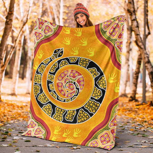 blanket-aboriginal-unique-style-snake-orange-color-2021