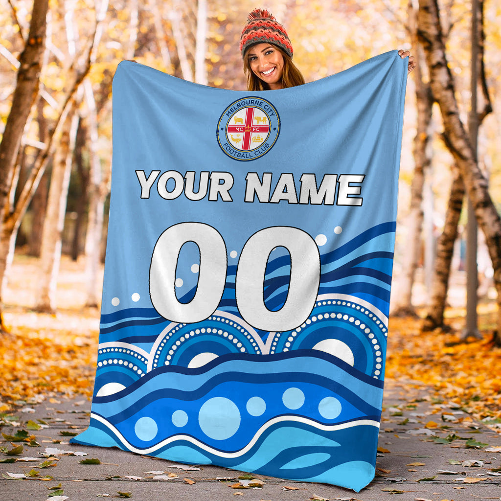 custom-personalised-melbourne-blanket-indigenous-dot-painting-art