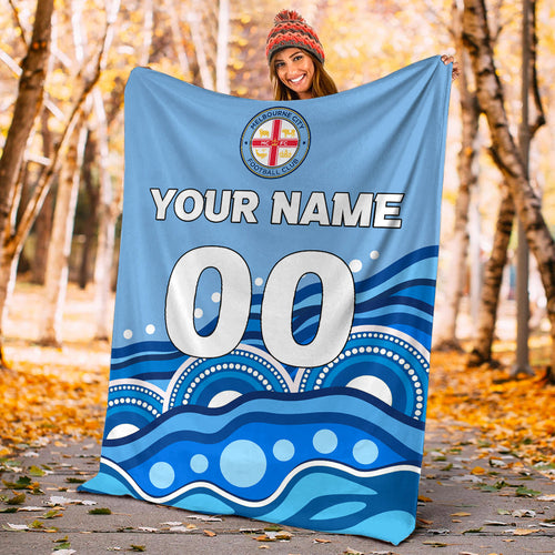 custom-personalised-melbourne-blanket-indigenous-dot-painting-art