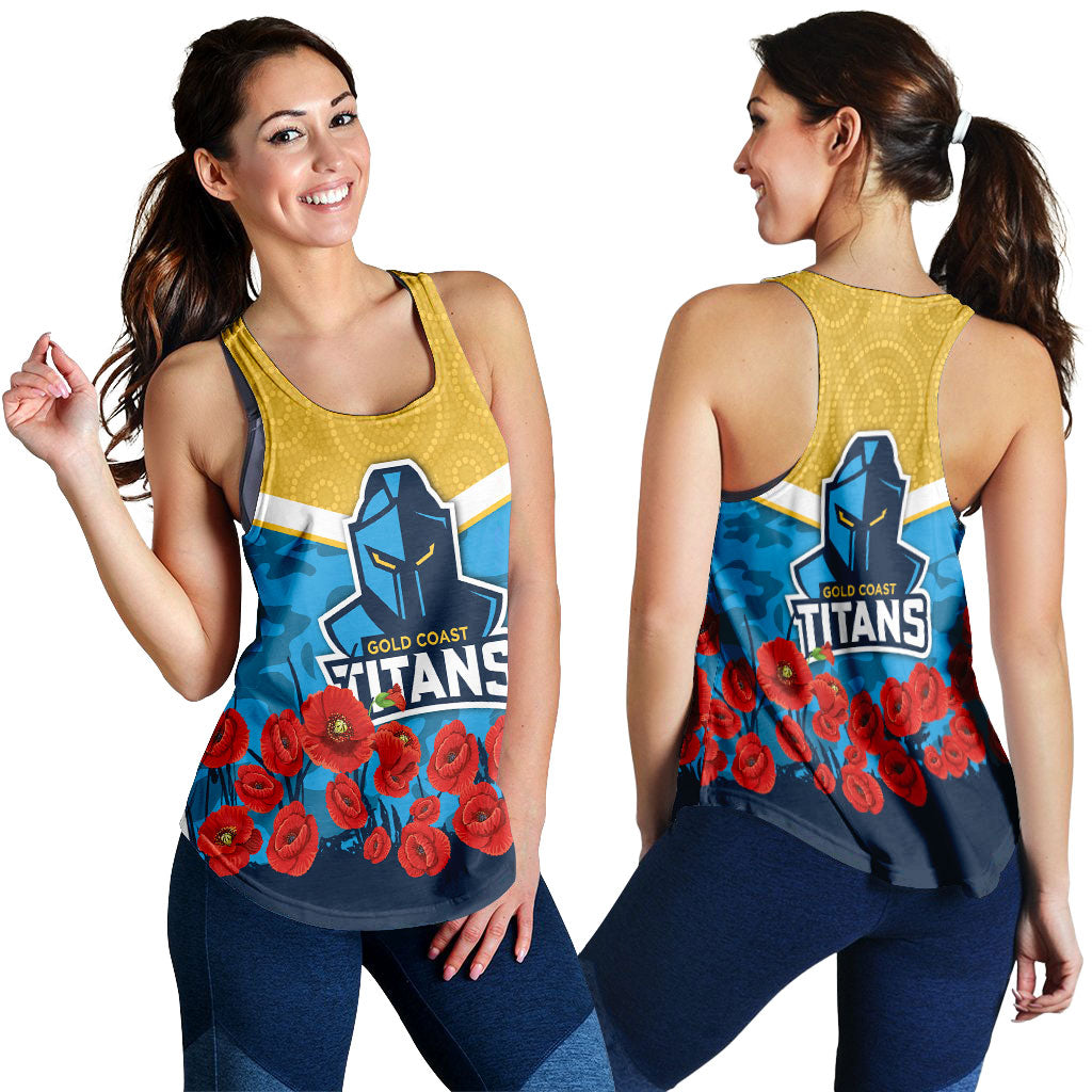 Gold Coast Titans Anzac Day Indigenous Art Women Tank Top