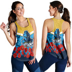 Gold Coast Titans Anzac Day Indigenous Art Women Tank Top