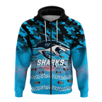 Sharks Rugby ANZAC Day Camouflage Indigenous Art Hoodie - LT12