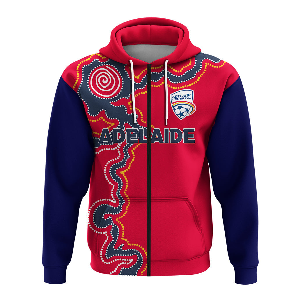 custom-personalised-adelaide-united-zip-hoodie-indigenous-dot-painting-art