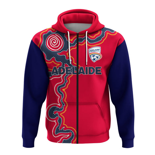 custom-personalised-adelaide-united-zip-hoodie-indigenous-dot-painting-art