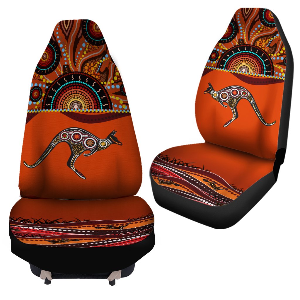 aboriginal-car-seat-cover-kangaroo-with-dot-painting
