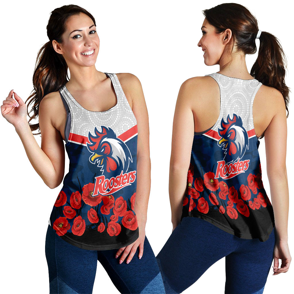 Roosters Anzac Day Women Tank Top - Indigenous Art