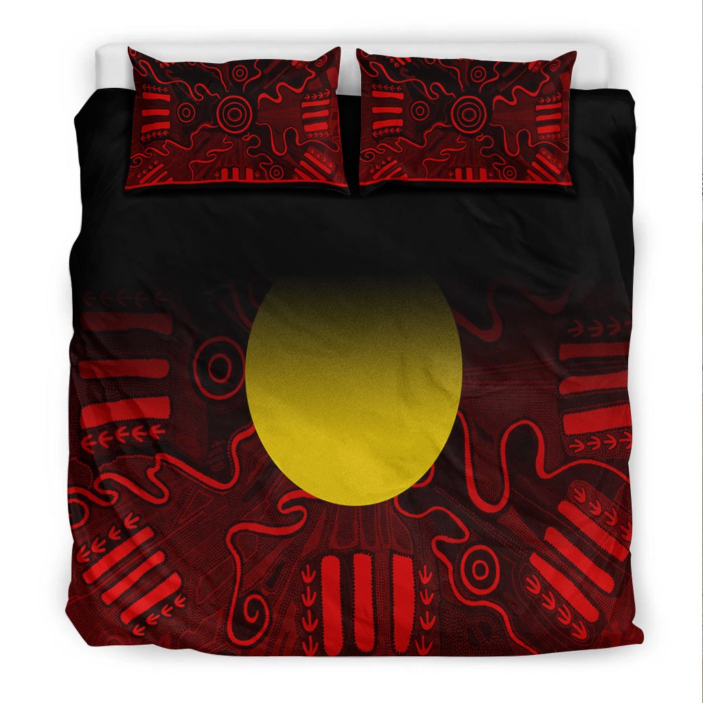 aboriginal-bedding-set-indigenous-flag-grunge-style