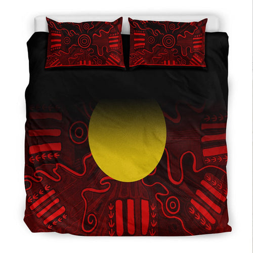 aboriginal-bedding-set-indigenous-flag-grunge-style