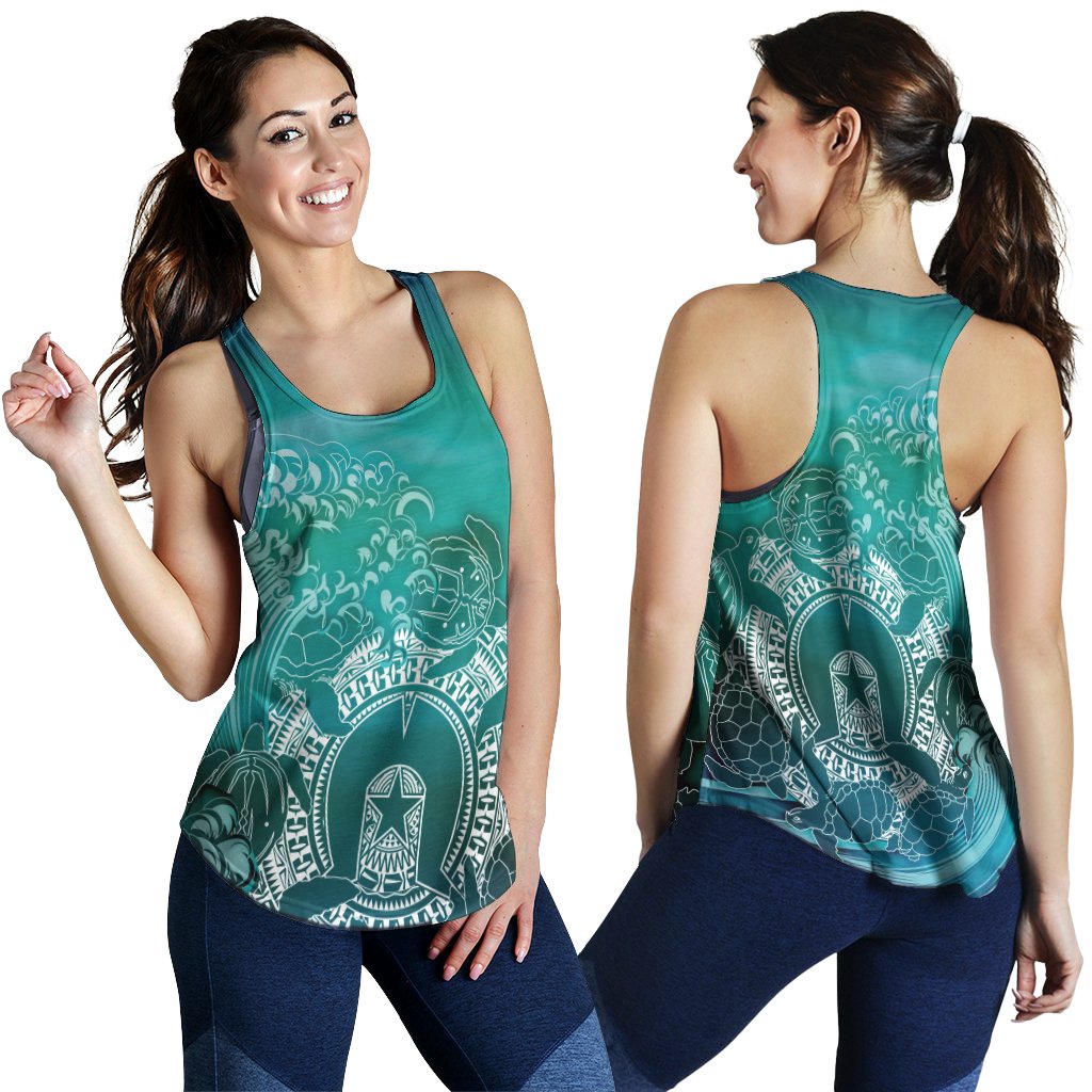 Aboriginal Women's Racerback Tank, Torres Strait Islands in Wave - Vibe Hoodie