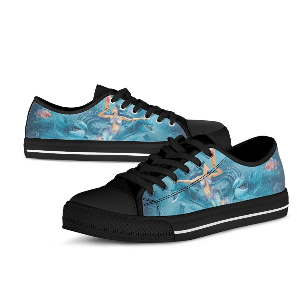 low-top-shoes-australia-beautiful-mermaid-with-dolphin