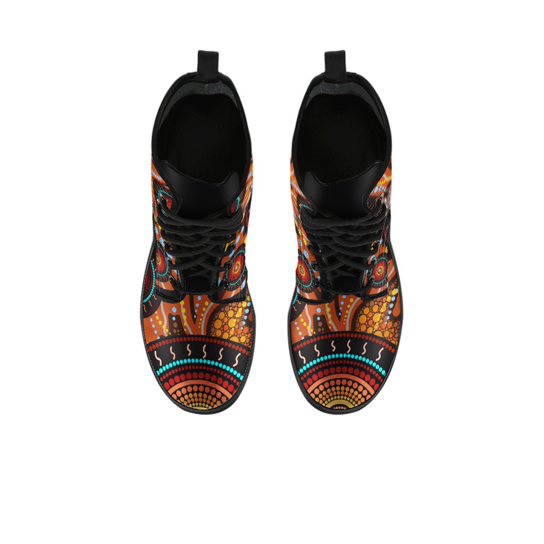 aboriginal-leather-boot-kangaroo-with-dot-painting