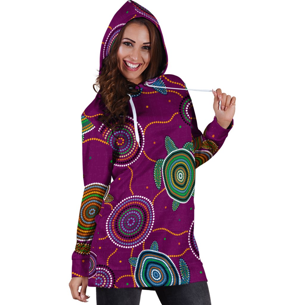 hoodie-dress-aboriginal-turtle-purple-australia-dot-patterns