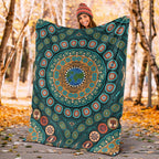 premium-blanket-aboriginal-green-dot-painting-with-earth