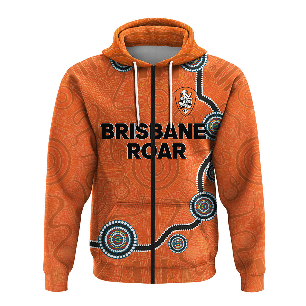 custom-personalised-brisbane-roar-zip-hoodie-indigenous-dot-painting-art