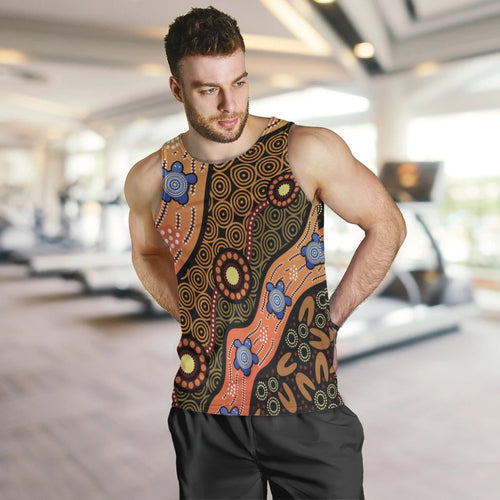 men-tank-aboriginal-dot-unique-style-turtle