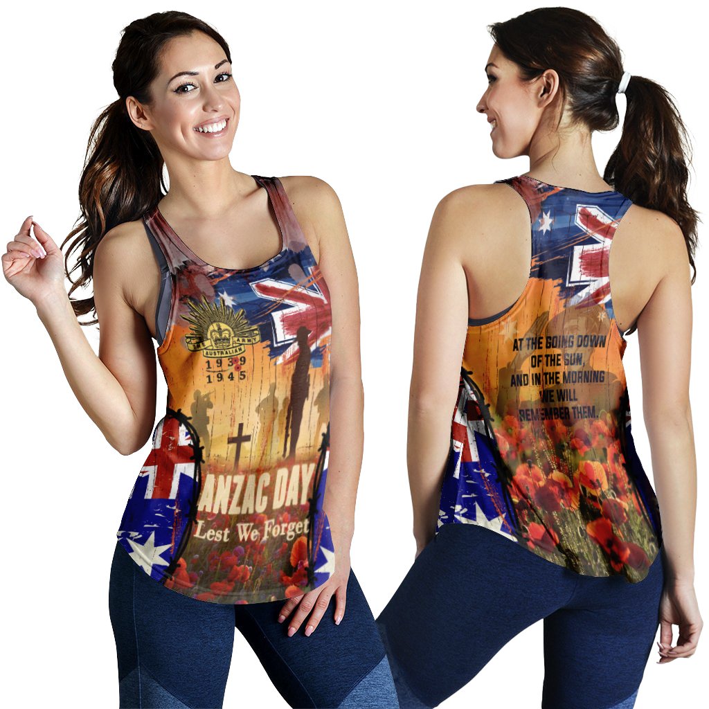 Australia Anzac Day 2021 Women's Racerback Tank - Anzac Day Commemoration 1939 - 1945 - Vibe Hoodie