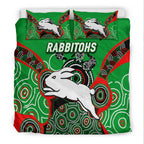 Rabbitohs Rugby Aboriginal Art Bedding Set - LT12