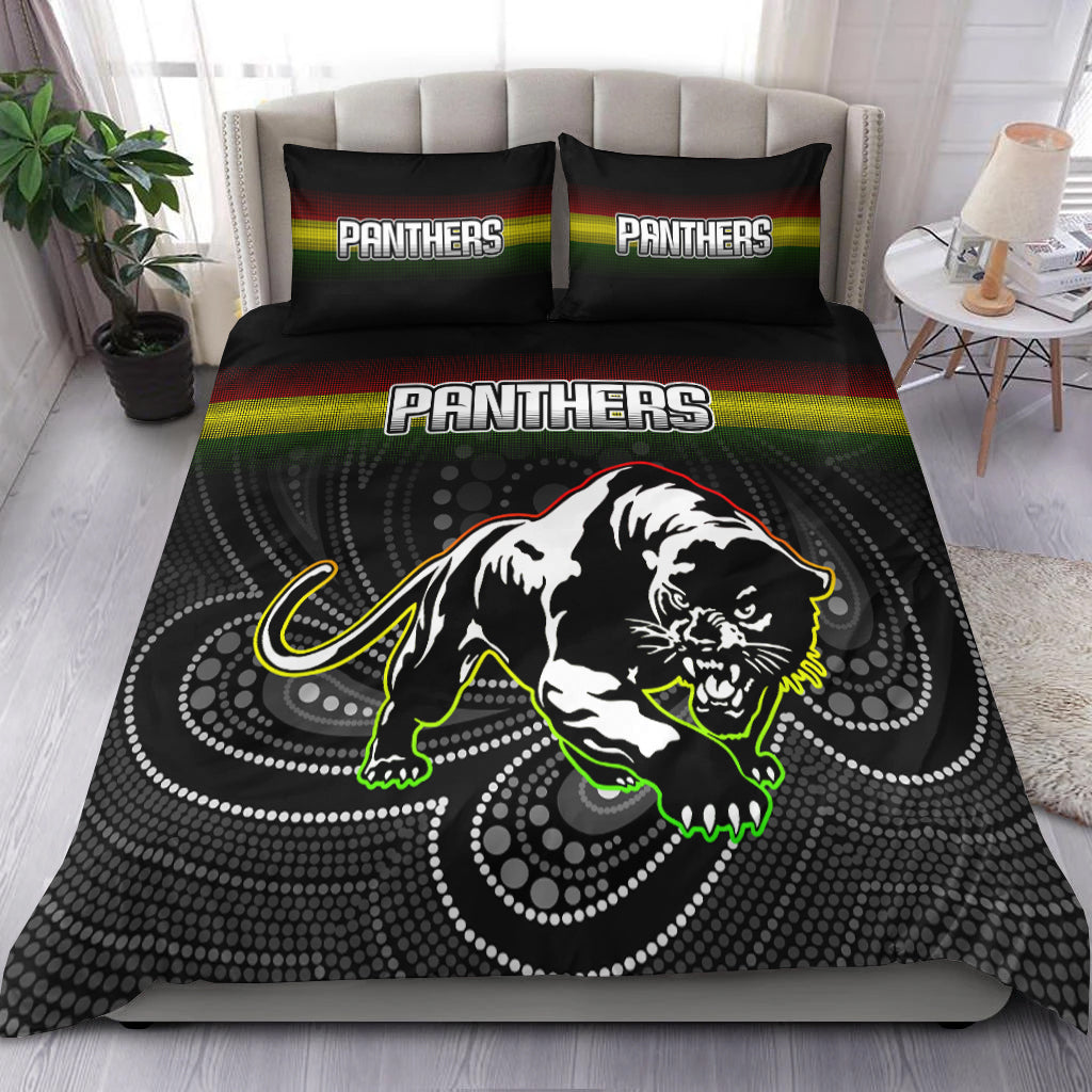Black Panthers Rugby League Aboriginal Bedding Set - LT2