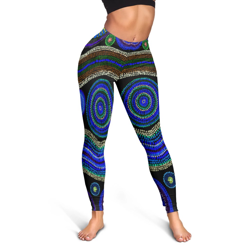legging-aboriginal-dot-unique-style-blue