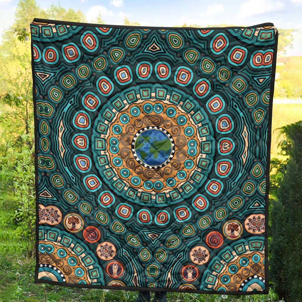 premium-quilt-aboriginal-green-dot-painting-with-earth