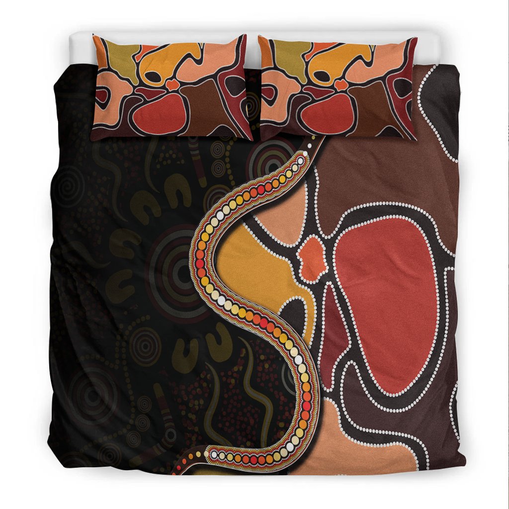 bedding-set-aboriginal-snake-with-dot-painting