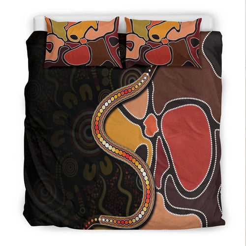 bedding-set-aboriginal-snake-with-dot-painting