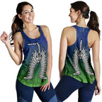 (Custom Text) Torres Strait Islander Women's Racerback Tank- Dhari Mask - Vibe Hoodie