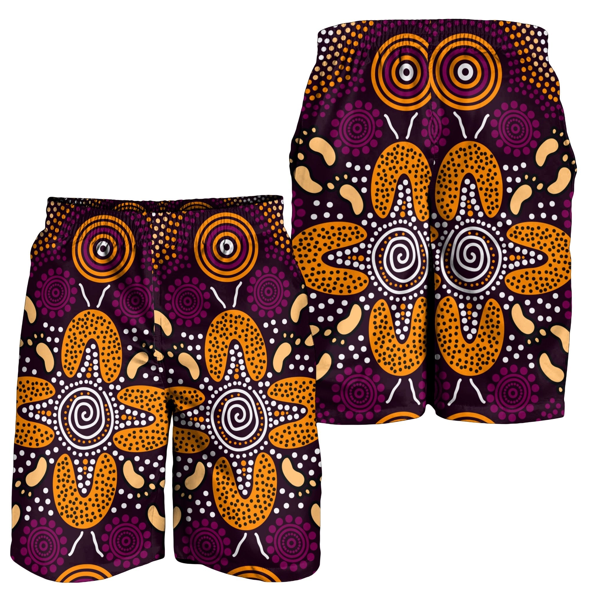 aboriginal-mens-shorts-flowers-dot-panting-art