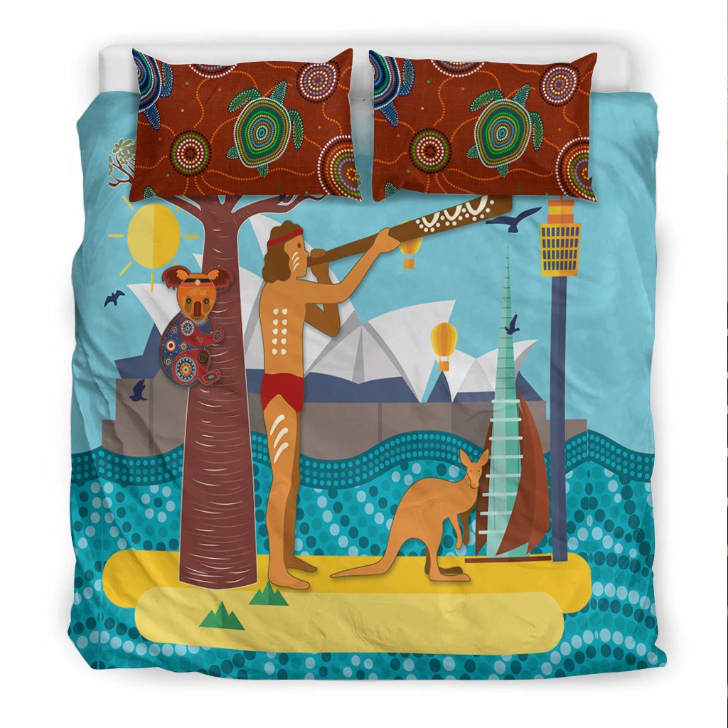 aboriginal-bedding-set-sydney-opera-house-with-traditional-aboriginal-style