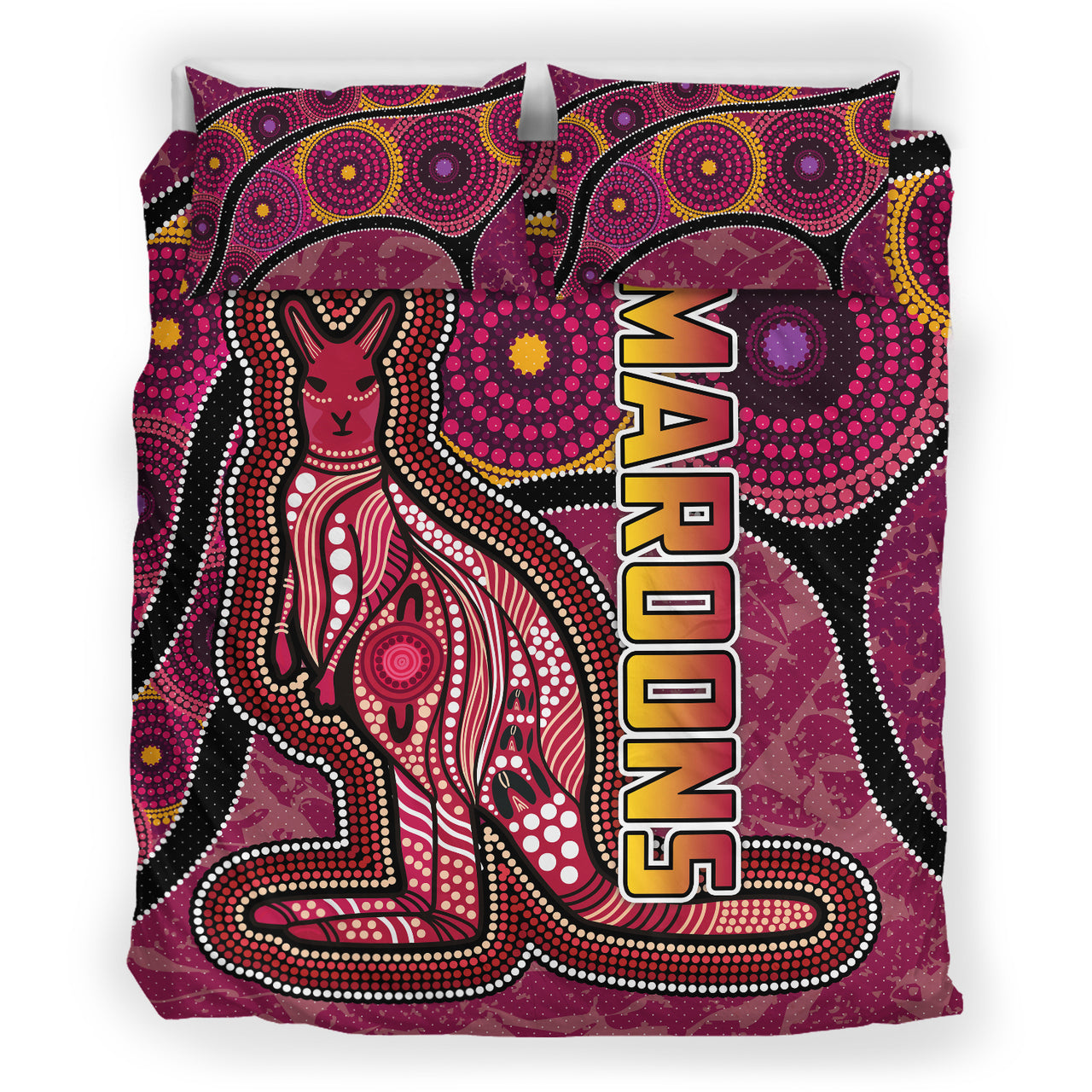 maroons-rugby-bedding-set-custom-maroons-kangaroo-bedding-set
