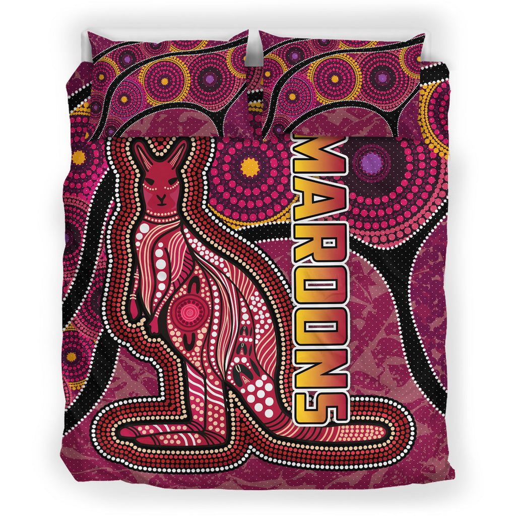 maroons-rugby-bedding-set-custom-maroons-kangaroo-bedding-set