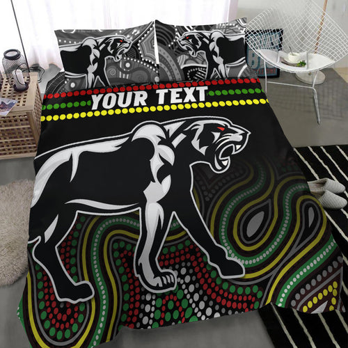 custom-personalised-panthers-indigenous-bedding-set-premiers-penrith-champion