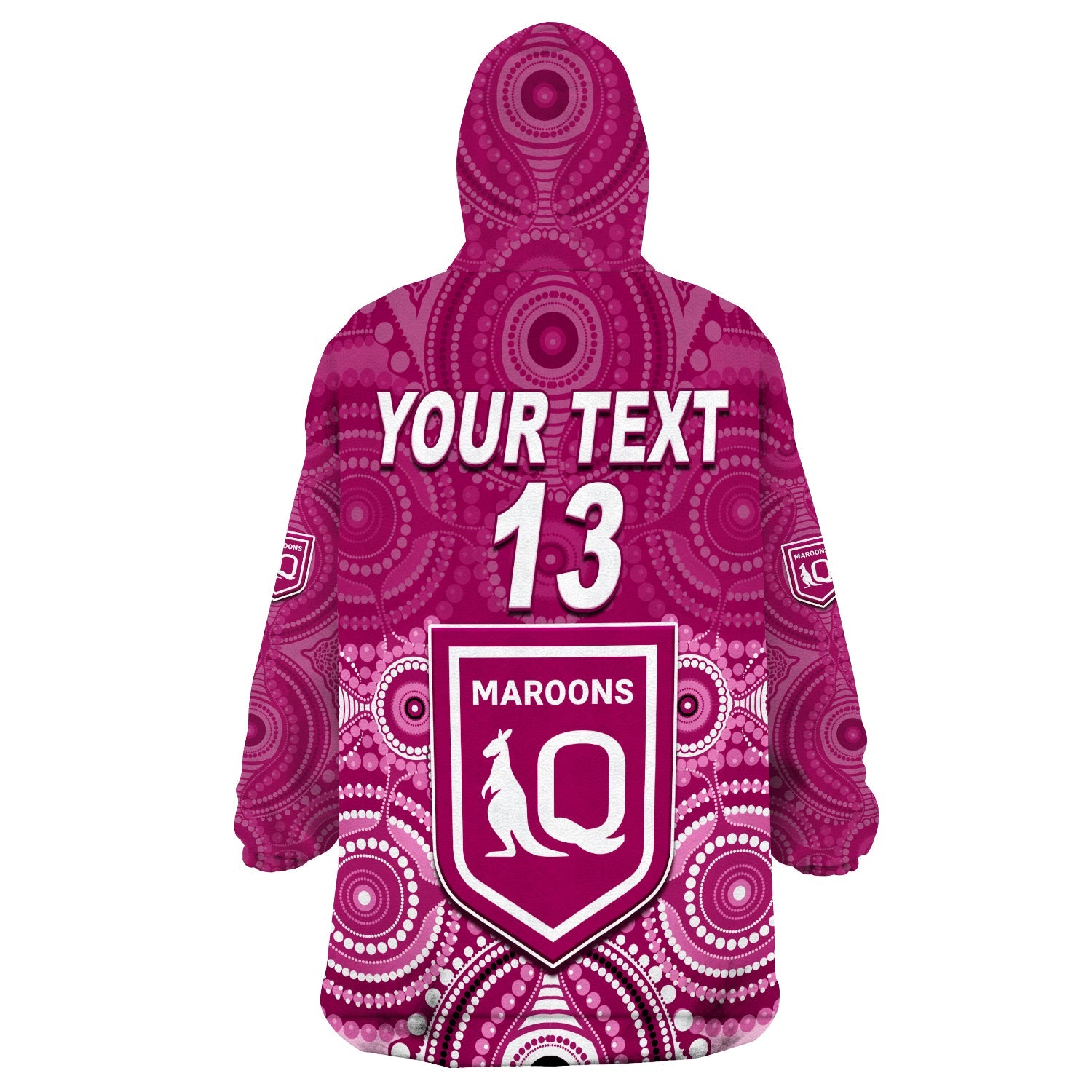 custom-text-and-number-maroons-rugby-wearable-blanket-hoodie-aboriginal-queensland-origin-lt13
