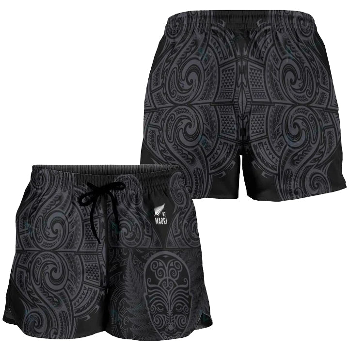 aotearoa-women-shorts-maori-manaia-warrior-silver-fern