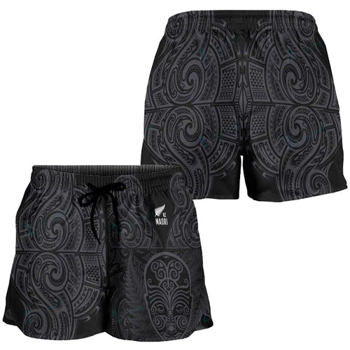 aotearoa-women-shorts-maori-manaia-warrior-silver-fern