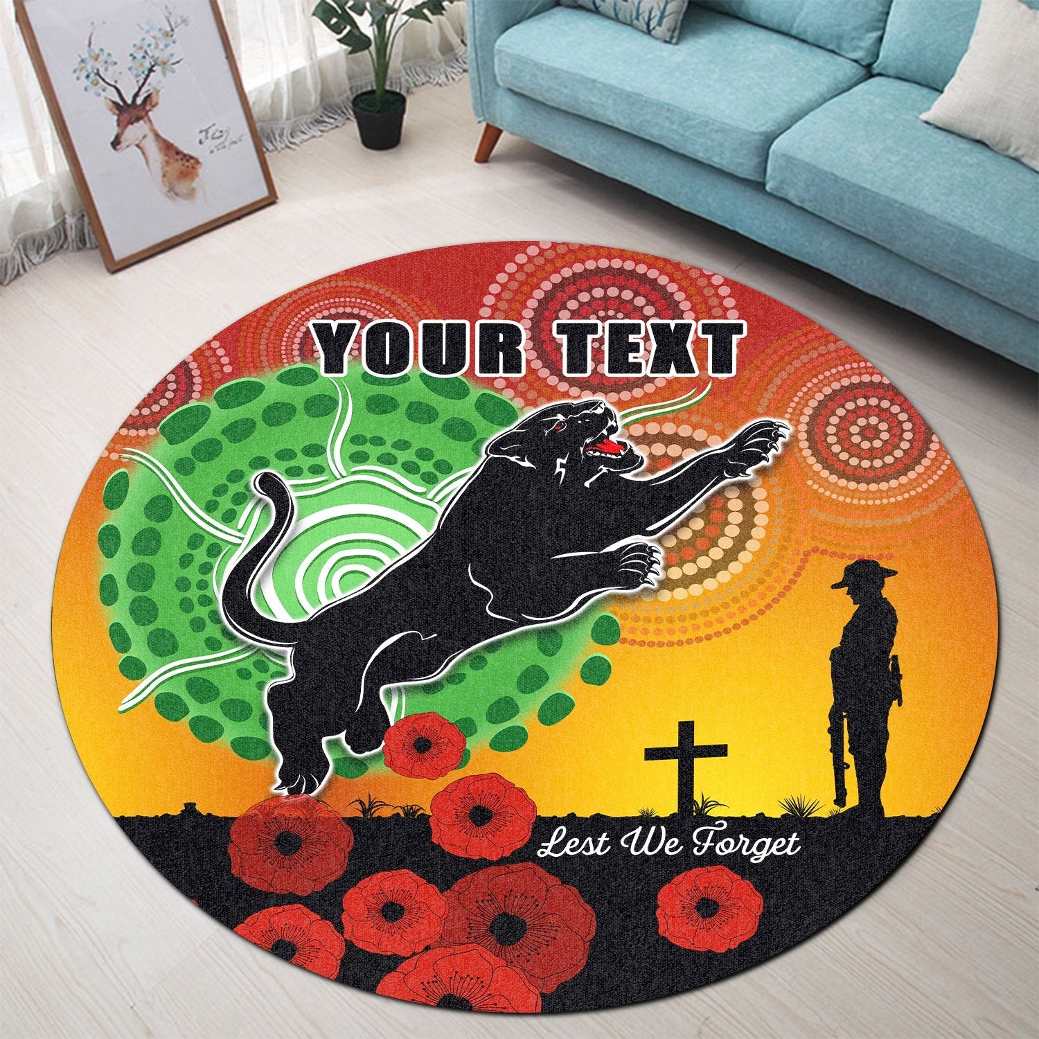 custom-personalised-panthers-anzac-day-round-carpet-mix-indigenous-lest-we-forget
