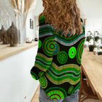 women-casual-shirt-aboriginal-dot-unique-style-green