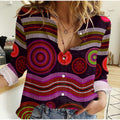 custom-text-and-number-women-casual-shirt-aboriginal-dot-unique-style-pink