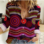 custom-text-and-number-women-casual-shirt-aboriginal-dot-unique-style-pink
