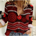 custom-text-and-number-women-casual-shirt-aboriginal-dot-unique-style-red