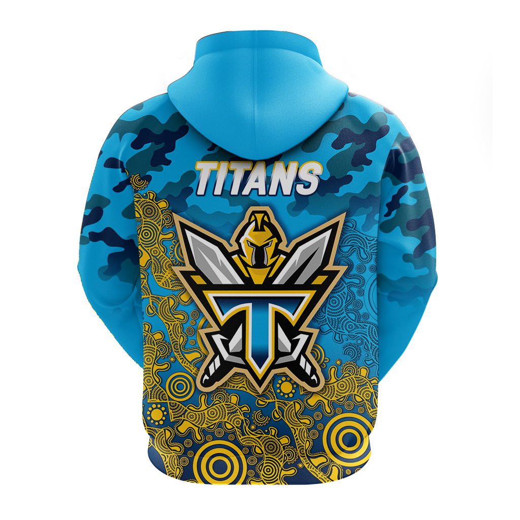 Titans Rugby ANZAC Day Camouflage Indigenous Art Hoodie - LT12