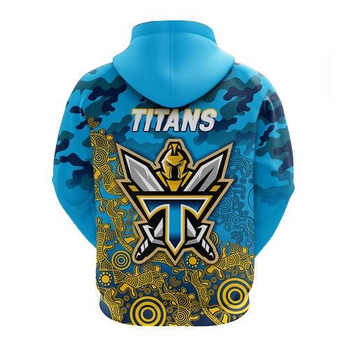 Titans Rugby ANZAC Day Camouflage Indigenous Art Hoodie - LT12