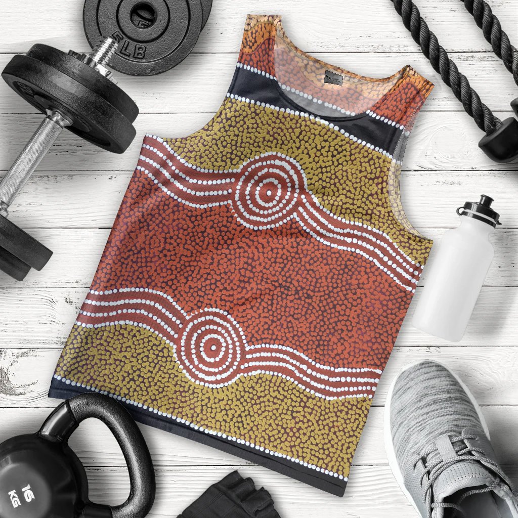 men-tank-aboriginal-dot-style